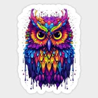 Colorful melting Owl Designe Sticker